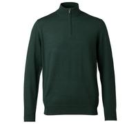 Charles Tyrwhitt Jumpers for Men - Forest Green Merino Wool 1/4 Zip Jumper - Machine Washable & Temperature Regulating Knitwear for Smart & Casual Wear
