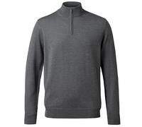 Charles Tyrwhitt Jumpers for Men - Grey Merino Wool 1/4 Zip Jumper - Machine Washable & Temperature Regulating Knitwear for Smart & Casual Wear