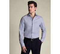 Charles Tyrwhitt Non Iron Regular Fit Textured Shirt Blue Mix