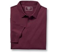 Charles Tyrwhitt Polo Shirts for Men - Smart Wine Red Jersey Cotton Polo with Concealed Button-Down Collar - Breathable & Stylish T Shirt for Men UK - Classic & Modern Men's Polo-Shirts Short Sleeve