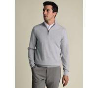 Charles Tyrwhitt Pure Cashmere Half Zip Jumper Light Blue