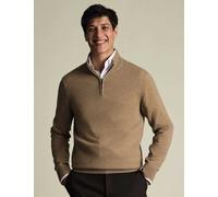 Charles Tyrwhitt Pure Cashmere Half Zip Jumper Tan