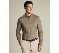 Charles Tyrwhitt Pure Cotton Long Sleeve Polo Shirt Brown