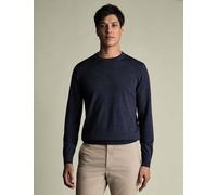 Charles Tyrwhitt Pure Merino Wool Crew Neck Jumper Dark Blue