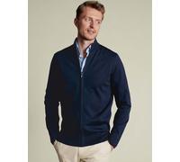 Charles Tyrwhitt Pure Merino Wool Funnel Neck Cardigan Navy