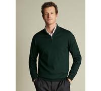 Charles Tyrwhitt Pure Merino Wool Half Zip Jumper Dark Green