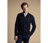Charles Tyrwhitt Pure Merino Wool Half Zip Jumper Navy
