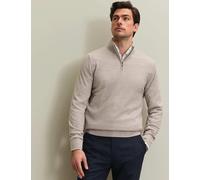 Charles Tyrwhitt Pure Merino Wool Half Zip Jumper Stone