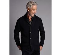 Charles Tyrwhitt Pure Merino Wool Rib Shawl Collar Cardigan Navy