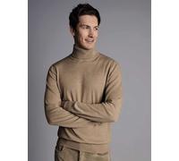 Charles Tyrwhitt Pure Merino Wool Roll Neck Jumper Stone