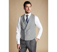 Charles Tyrwhitt Pure Wool Double Breasted Waistcoat Light Grey