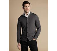 Charles Tyrwhitt Pure Wool Funnel Neck Cardigan Grey