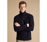Charles Tyrwhitt Pure Wool Relaxed Roll Neck Jumper Navy