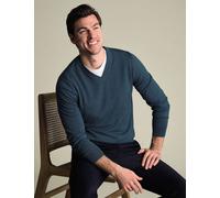 Charles Tyrwhitt Pure Wool V-Neck Jumper Dark Green