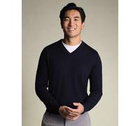 Charles Tyrwhitt Pure Wool V-Neck Jumper Navy