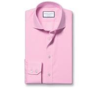 Charles Tyrwhitt Cutaway Collar Non-Iron Twill Cotton Formal Shirt - Pink Single Cuff Size 15.5/32