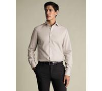 Charles Tyrwhitt Slim Fit Non Iron Pure Cotton Textured Shirt Stone