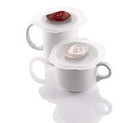 Charles Viancin 1510 Set of 2 Glass Covers with Silicone Lid Pink