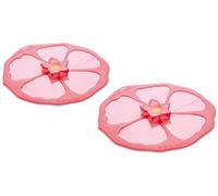 Charles Viancin Airtight Silicone Drink Covers, Set of 2, Pink Hibiscus