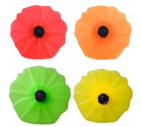 Charles Viancin Poppy Pop Silicone Wine Stopper/Flat Bottle Stopper Set - Silicone (Red, Orange, Yellow, Green)
