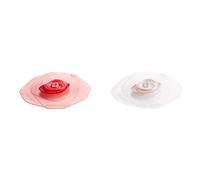 Charles Viancin-Set of 2 Rose Frozen White 4”Silicone Drink Covers-Airtight Seal on Any Smooth-Rimmed Glass, Keep Drinks Cool or Hot, Protect from Winged Pests -BPA-Free-Oven, Freezer, Dishwasher Safe