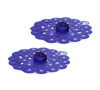 Charles Viancin Silicone Blueberry Drink Airtight Lid/Cover Set of 2, Blue