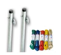 Charles Watson 8Ft Galvanised Cleat & Pully Clothes Poles Twin Pack With 25M Washing Line