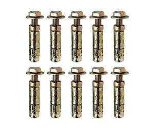 Charles Watson Loose Bolt Shield Anchor Heavy Duty Wall Plug, M10 x 10mm | Pack of 10 anchors secures heavy installations like handrails, racking and machinery into concrete, stone, or masonry.
