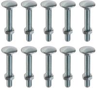 Charles Watson M8 X 50mm Coach Bolt Cup Square With Hex Nut Pack Of 10