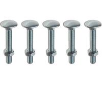 Charles Watson M8 X 50mm Coach Bolt Cup Square With Hex Nut Pack Of 5