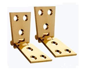 Charles Watson Polished Brass Counter Flap Hinges, Pair, 4" x 1 1/4" | Polished chrome finish on interior faces pairs with a flap style to provide smooth, reliable opening on counters.