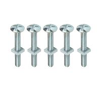 Charles Watson Roofing Bolts BZP - M6 x 180mm, Pack of 5 | Supplied with matching nuts to secure exterior guttering, lights and panels, with corrosion-resistant zinc plating.
