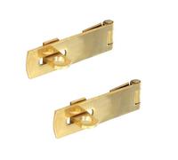 Charles Watson Solid Brass Hasp & Staple 50mm Pack Of 2 Cupboard Lock