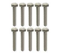 Charles Watson Zinc Hex Set Screw Hexagon Head Bolts M8 x 25mm, 10 Pack | Threaded body prevents rusting on outdoor applications; also offered in sizes M6 to M12 and packs of 1 to 100.