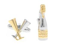 Charles William Champagne Drink Cufflinks with Flute Glass Cup in Silver Charles William Silver One Size