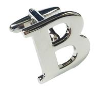 Charles William Fashion Single Letter B Alphabet Initial Cufflink Formal Business Mix & Match Silver Letter Cufflinks