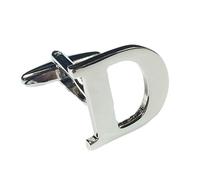 Charles William Fashion Single Letter D Alphabet Initial Cufflink Formal Business Mix & Match Silver Letter Cufflinks