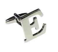 Charles William Fashion Single Letter E Alphabet Initial Cufflink Formal Business Mix & Match Silver Letter Cufflinks