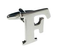 Charles William Fashion Single Letter F Alphabet Initial Cufflink Formal Business Mix & Match Silver Letter Cufflinks