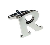 Charles William Fashion Single Letter R Alphabet Initial Cufflink Formal Business Mix & Match Silver Letter Cufflinks