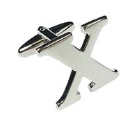 Charles William Fashion Single Letter X Alphabet Initial Cufflink Formal Business Mix & Match Silver Letter Cufflinks