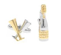 Charles William Gold And Silver Champagne Drink Wine Alcohol Cufflinks