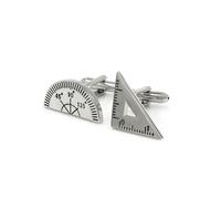 Charles William Maths Protractor & Ruler School Teacher Novelty Cufflinks in Silver Charles William Silver One Size