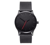 Charles William Men Boys Black Watch with Clear Large Dial Great Present