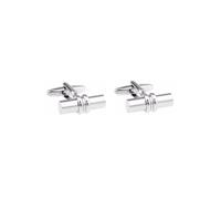 Charles William Men's Elegant Silver Round Barrel Style Cufflinks with Circle Loop Charles William Silver One Size