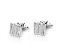 Charles William Men's Elegant Silver Textured Cufflinks in Square Shape for Shirts Charles William Silver One Size