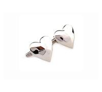 Charles William Men's Heart Love Cufflinks with Ridged Surface in Silver Charles William Silver One Size