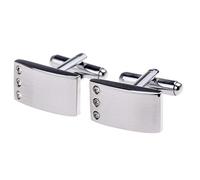 Charles William Men's Luxury Silver Cufflinks with Three Row Stone Elements Charles William Silver One Size