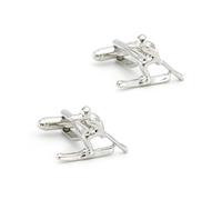 Charles William Men's Mountain Ski Cufflinks for Winter Snow Gift in Silver Charles William Silver One Size
