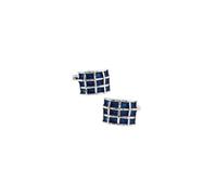Charles William Men's Premium Blue & Silver Criss Cross Cufflinks in Novelty Pattern Charles William Blue One Size